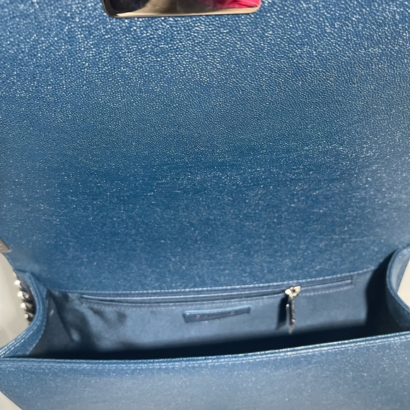 CHANEL 19B Medium Blue Caviar Boy Bag - Picture 8 of 12